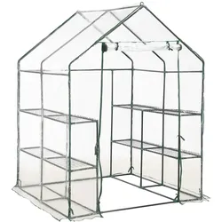 vidaXL Gewächshaus mit 8 Regalen 143 x 143 x 195 cm