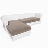 Rosnek Sofahusse 1/3 Stück, Plüschsamt, elastisch, für L-Sofa