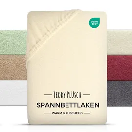 Carpe Sonno Spannbettlaken Teddy-Plüsch 90 x 200 cm beige