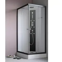 GEO Fix Komplettdusche  (90 x 90 x 215 cm, Eckig, Weiß/Schwarz)
