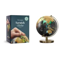 Luckies of London | Rubbelkarte Weltkugel | Weltkarte zum Rubbeln | Weltkugeln für Erwachsene | Rubbelkarte & Reisekarte | Schreibtisch-Gadgets für Männer & Schreibtischdekoration | Reisegeschenke für