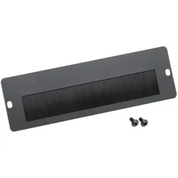 HMF 63329 Kabeldurchführung mit Bürsteneinsatz für 10 Zoll Serverschrank, außen, Schwarz