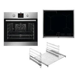 AEG MAXIB304PI PYROLYSE Serie 6000 mit SurroundCook Ringheißluftsystem (mit Pyrolyse), Backofenset (Induktionskochfeld, A+, 72 l)