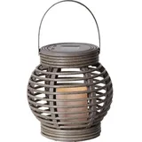 Star Trading LED-Solar-Laterne "ROTANG", 1 LED, grau, 16x16 cm