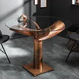 Design Esstisch ELICA 105cm kupfer Aluminium Schiffsschraube Maritim - Weiß