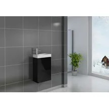 möbelliebling Gäste-WC Waschbecken 40 x 22 cm schwarz Vega