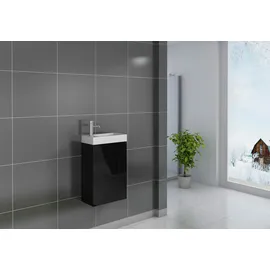 möbelliebling Gäste-WC Waschbecken 40 x 22 cm schwarz Vega