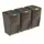 Prosperplast Sortibox Mülleimer Mülltrennsystem Abfalleimer Behälter 3x35L, Grau