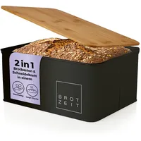 Lumaland Cuisine Brotkasten | Brotdose aus Metall mit Bambus
