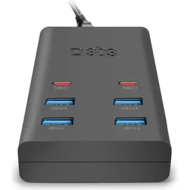 SBS Ladestation mit 6 Ports TETR4USB2CPD25WK USB-C Ladeadapter für unterwegs