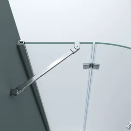 doporro Duschkabine 90x90 viertelkreis Dusche Duschabtrennung inkl. flache-Duschwanne ESG-Sicherheitsglas Satiniert Easy-Clean-Beschichtung Ravenna02VS