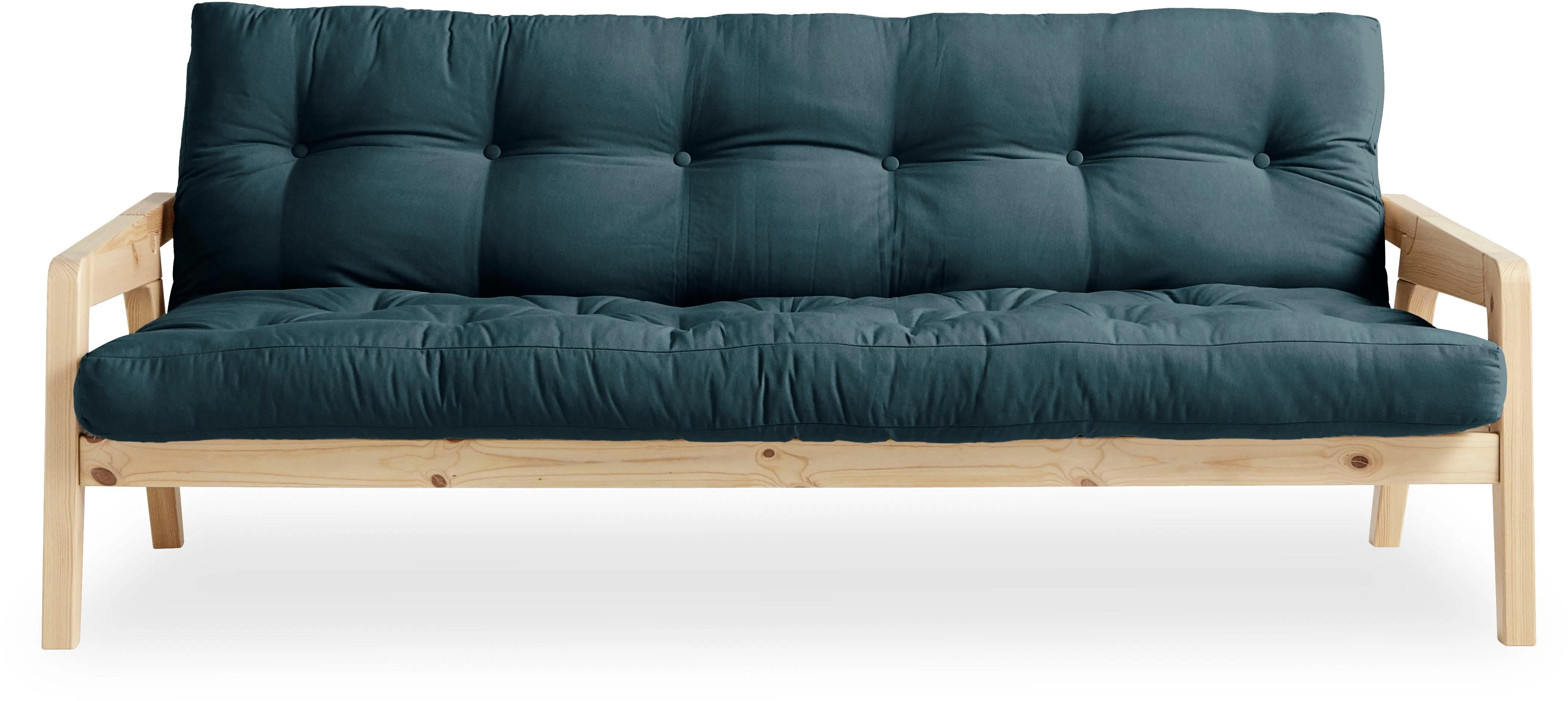 Karup Design Schlafsofa, Mit Holzstruktur, inkl. Futonmatratze, Liegefläche 130x190 cm Karup Design petrolblau