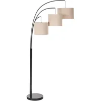 Beliani Stehlampe, Caroni Leinen Beige