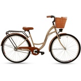 T&Y Trade 28 Zoll City Damen Fahrrad 3 Gang Nexus NABENSCHALTUNG mit Rücktrittbremse Beleuchtung GOETZE Classic Cappuchino