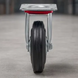 Wiltec Lenkrolle Ø100mm bis 70kg Tragkraft mit Gummirad ungebremst, leiser Lauf, Transportrolle Möbelrolle Laufrolle Möbel-Lenkrolle