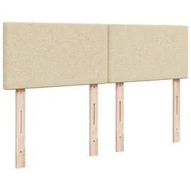 vidaXL Boxspringbett mit Matratze Creme 140x190 cm Stoff - Creme