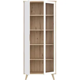 Forte Vitrine Vankka 84,7 x 42 x 201,5 cm Beige/Weiß