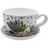Dekohelden24 Pflanztasse 20 x 15 x 12 cm Weiß
