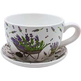 Dekohelden24 Pflanztasse 20 x 15 x 12 cm Weiß