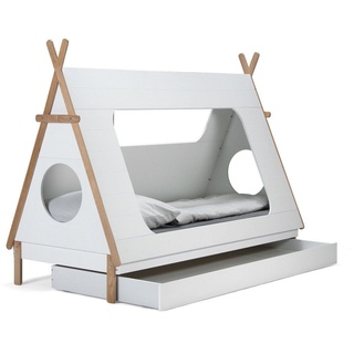 TPFLiving Bettschubkasten Tjörn - Praktischer Bettkasten aus MDF-Platten (Hochwertige Bettschublade mit viel Stauraum, 1 St., Bettschubkasten aus unserer Produktlinie SKANDINAVIA - Farbe weiß), MAßE (BxHxT): 205x16x95 cm - Innenmaße (BxHxT): 197,2x91,8x15 cm weiß