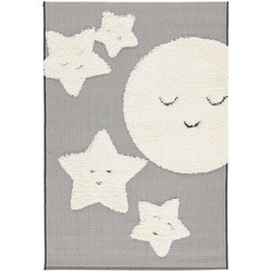 Kinderteppich Moonlight 120 x 170 cm Polypropylen Grau, Beige Grau /