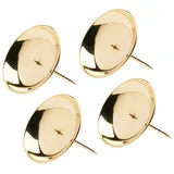 Nklaus Kerzenständer 4x Adventskranz Kerzenteller Ø8cm Kranzteller Adve goldfarben Ø 8 cm