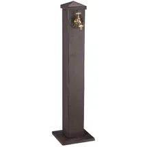 Relaxdays Wasserzapfsäule Eckig Braun