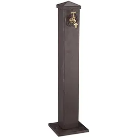 Relaxdays Wasserzapfsäule Eckig Braun