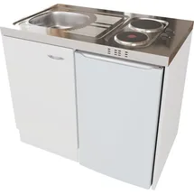 Flex-Well Küchenzeile »Pantry«, Gesamtbreite 100 cm, mit DUO Kochfeld und Kühlschrank weiß