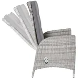 LC Garden »Parma« 8er Set Gartenstühle weiß-grau Positionsstühle Verstellsessel