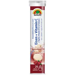 SUNLIFE® Eisen und Vitamin C Brausetabletten Kirsche 86 g