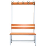 SZ METALL Sitzbank, 1 m, mit Hakenleiste-Garderobe und Schuhrost braun, SZ Metall, 100x42x30 cm x 170 cm x 30 cm