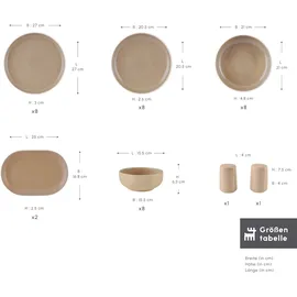 KARACA Terra Geschirrset 36-tlg. 8 Personen Creme