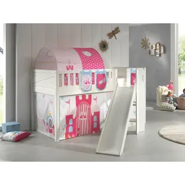 Vipack Hochbett Scott 90 x 200 cm Kiefer massiv lackiert weiß