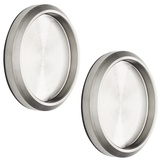 SOTECH 2 Stück Schiebetürgriffe MILA Griff-Ø: 58 mm selbstklebend mit 3M Klebepad Möbelgriffe echt Edelstahl Griffmuschel für Glas-Türen & Zimmertüren Muschelgriffe zum Aufkleben Glastürgriffe