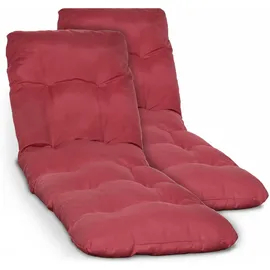 Beautissu Auflage 190 x 60 x 8 cm rot 2 St.