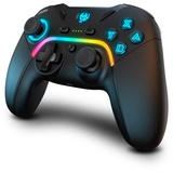 KROM Gamepad KAYROS -NXKROMKAYROS- Kabelgebundenes und kabelloses, entwickelt für den Wettbewerb, konfigurierbare Tasten und Makros, PC, SWITCH, ANDROID, RGB-LED, Smartphone-Unterstützung, schwarz