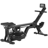 Gorilla Sports GORILLA SPORTS® Wasserrudergerät mit LCD Monitor aufstellbar - Rower, mit regulierbaren Wasserwiderstand, kugelgelagerter Sitz, Transportrollen, bis 150 kg belastbar