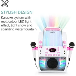 Kara Liquida BT Karaoke-Anlage Lichtshow Wasserfontäne Bluetooth Bonbonrosa