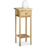 Relaxdays Telefontisch Walnuss Hellbraun,