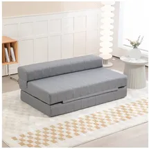 Homcom Bodensofa Grau Kunststoff, 80x50x138 cm, Wohnzimmer, Sofas & Couches, Schlafsofas