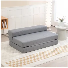 Homcom Bodensofa Grau Kunststoff, 80x50x138 cm, Wohnzimmer, Sofas & Couches, Schlafsofas