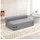 Homcom Bodensofa Grau Kunststoff, 80x50x138 cm, Wohnzimmer, Sofas & Couches, Schlafsofas