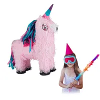 Relaxdays Pinata Einhorn, Pink,Rosa,Türkis