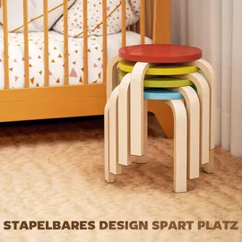 Homcom 4er Set Stapelhocker 36 x 30 x 36 cm Mehrfarbig