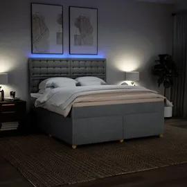 vidaXL Boxspringbett 180 x 200 cm Hellgrau