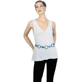 COLLEZIONE ALESSANDRO Taillengürtel Materialmix blau/türkis 105
