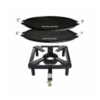 ALLGRILL Hockerkocher-Set mit Gusseisen-Grillplatte Ø 38 cm