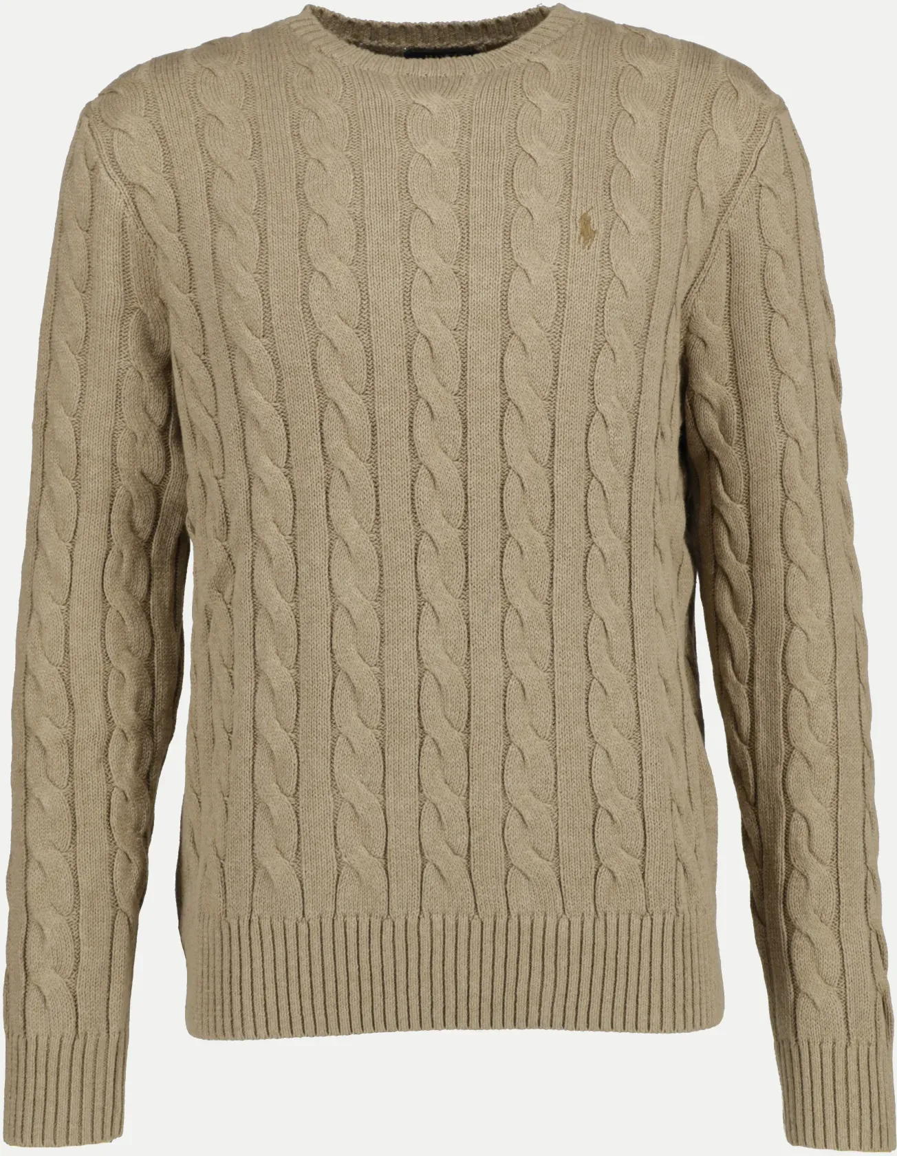 Zopfstrick-Pullover mit Logo-Stick Beige XXL