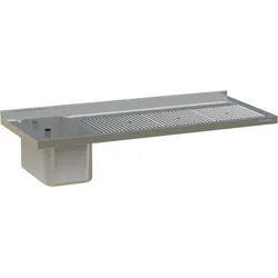 HAGOLA Schankdeck-Abdeckung, hinten Wandanschluss,1600x 50 x 660 mm, Becken links,